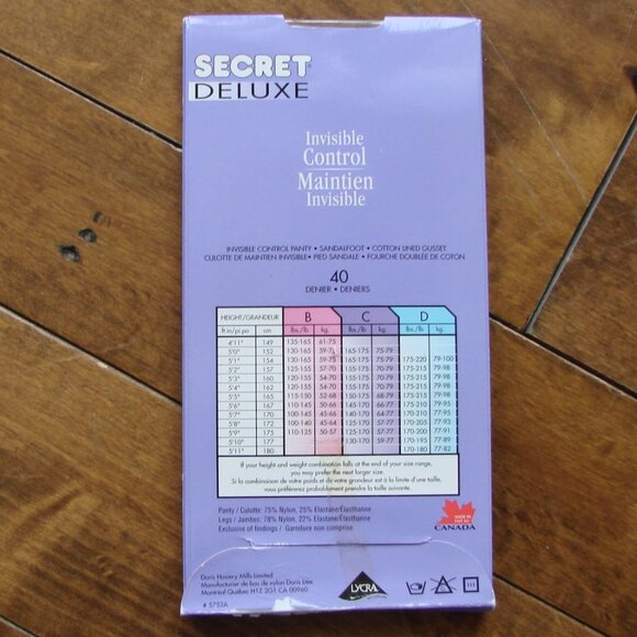 Secret Deluxe Invisible Control Pantyhose Nylons Neutral Colour Size B NEW NWT - Picture 2 of 2